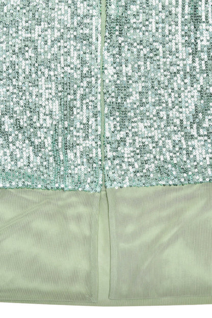 Sequins Slit Sequined Strapless Long Dresses(3 Colors)