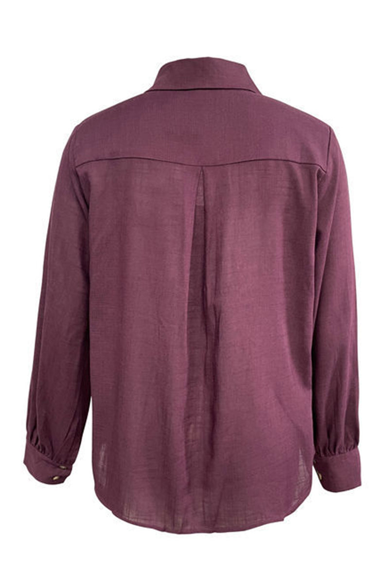 Hollow Out Turndown Collar Blouses(4 Colors)