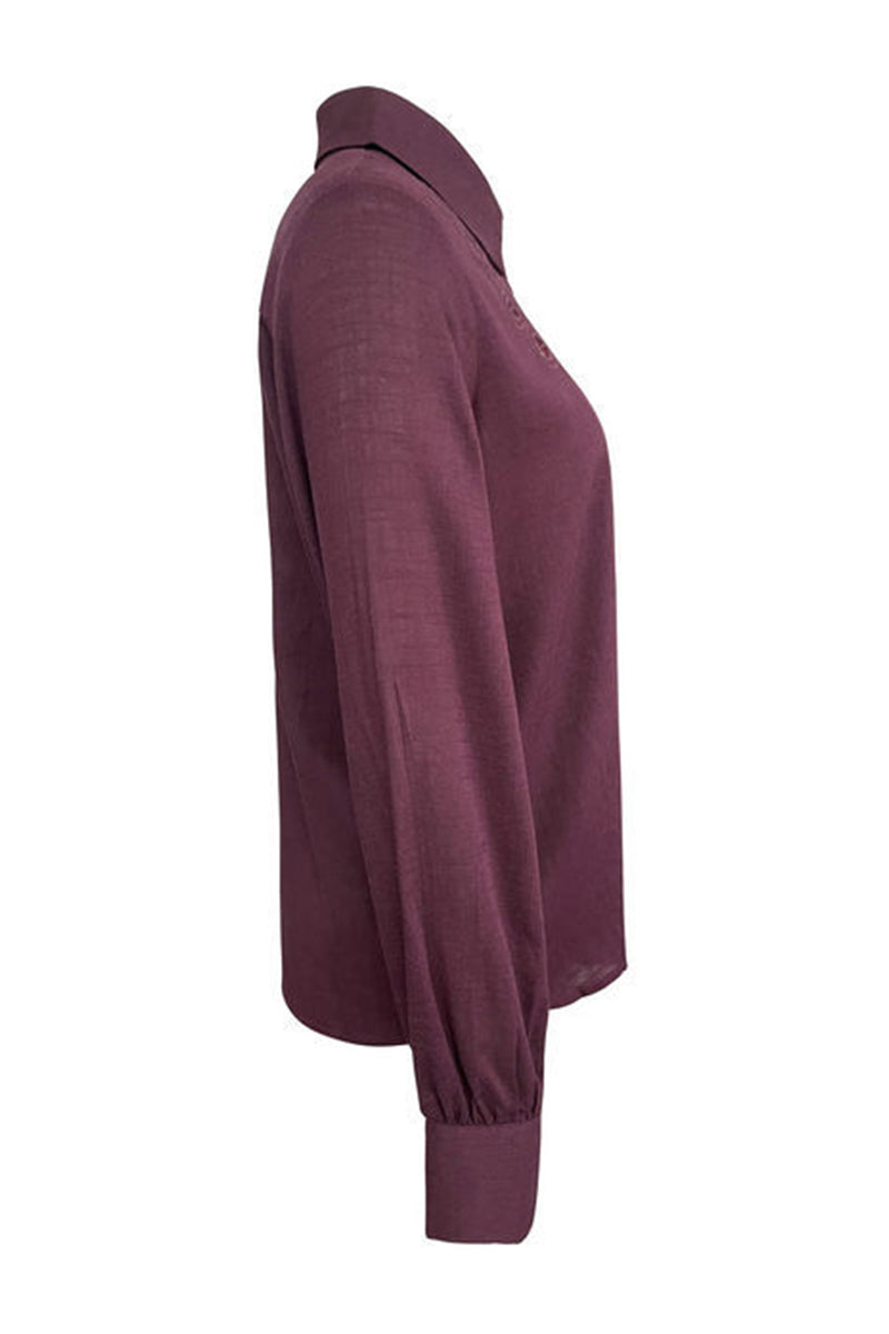 Hollow Out Turndown Collar Blouses(4 Colors)