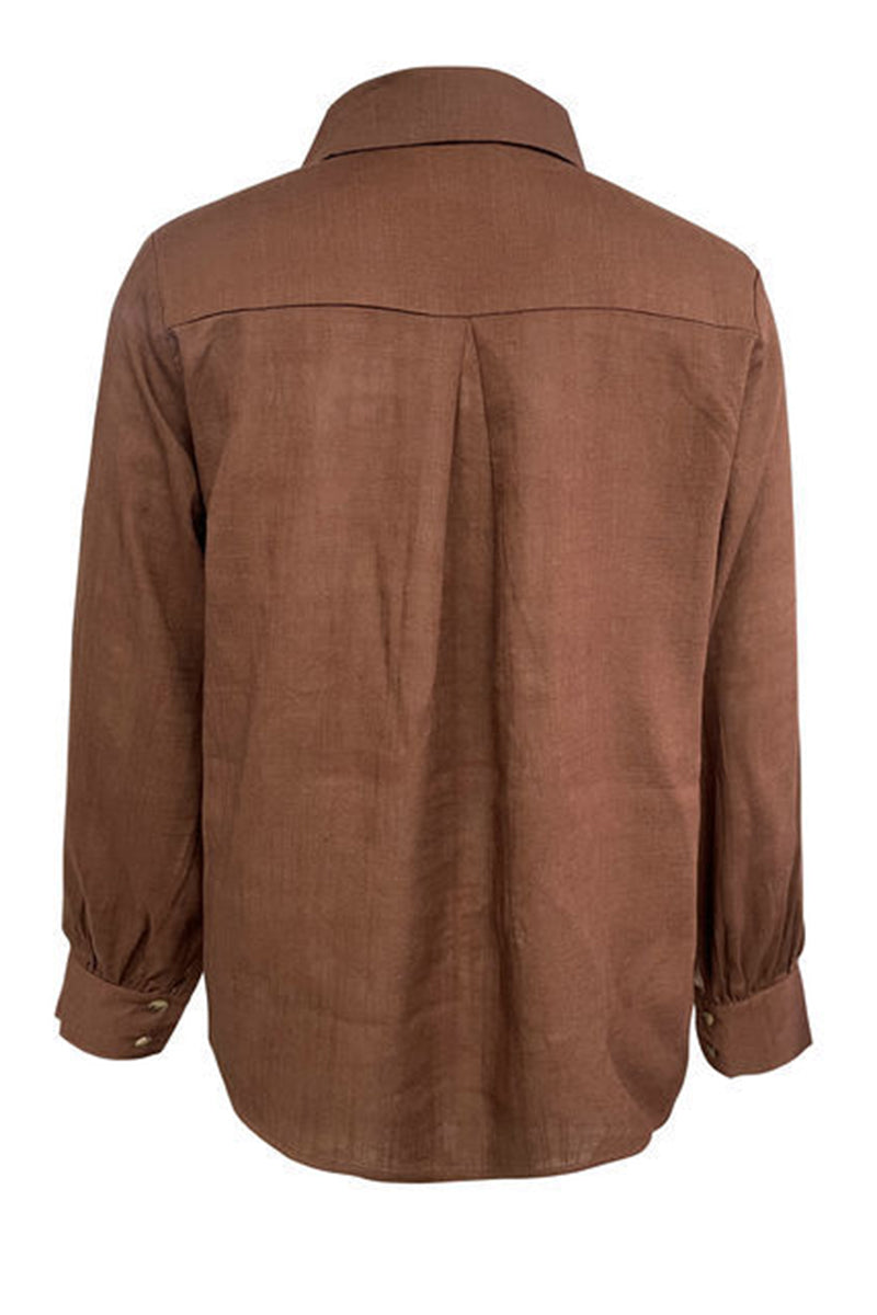 Hollow Out Turndown Collar Blouses(4 Colors)