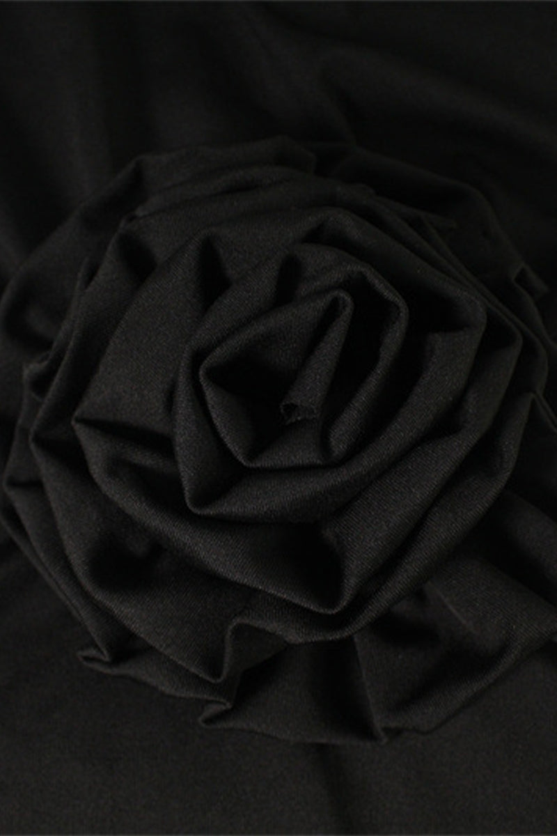 Backless Flower Shape Half a Turtleneck One Step Skirt Dresses