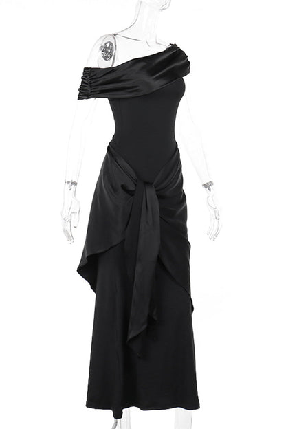 Backless Off Shoulder Long Dresses