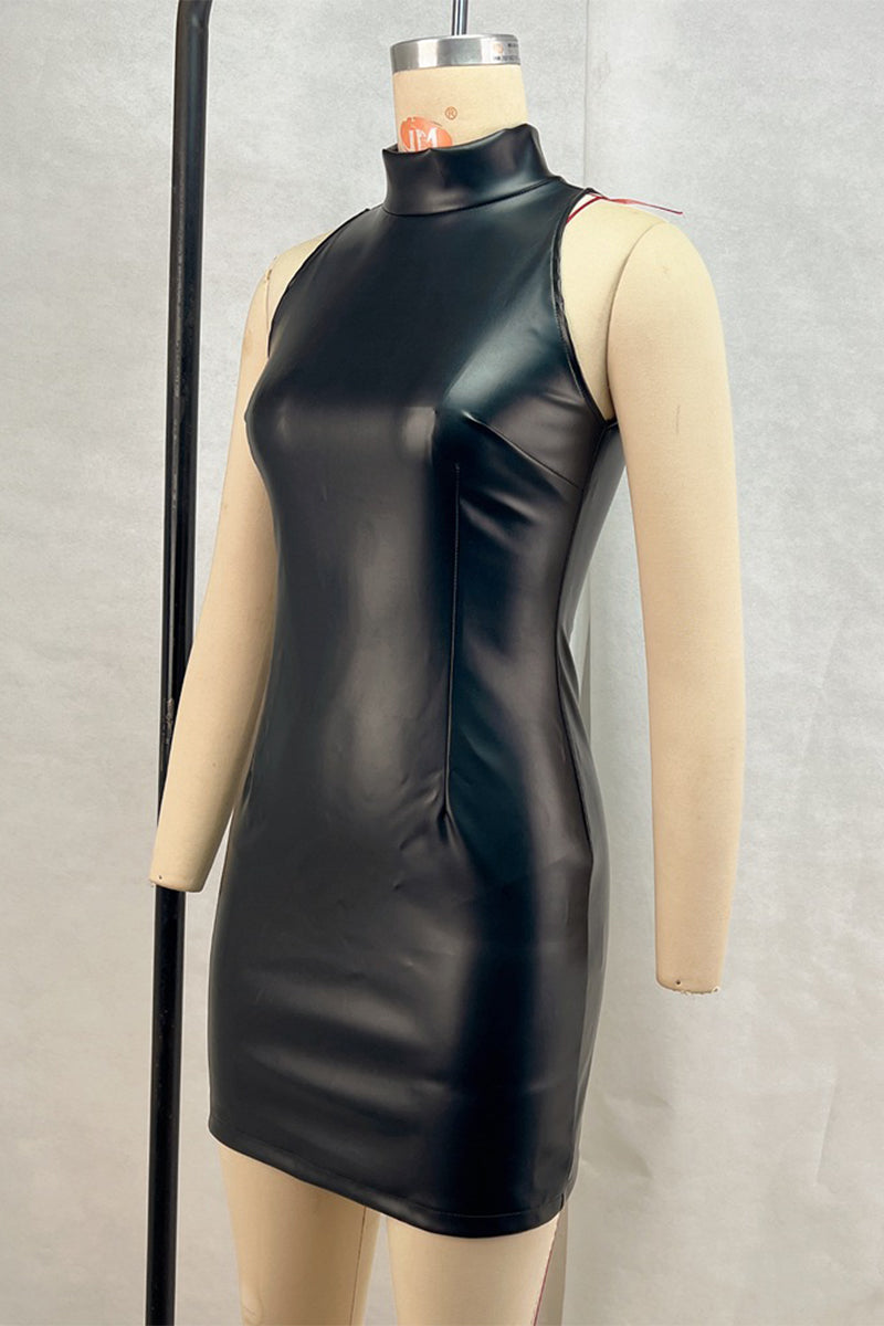 Zipper Turtleneck Wrapped Skirt Dresses(4 Colors)