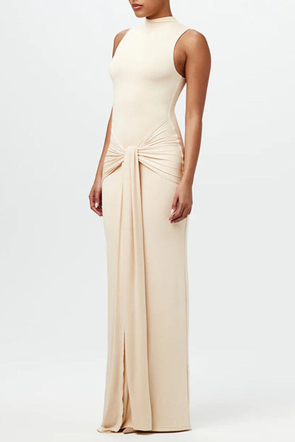 Ruched O Neck Long Dresses(3 Colors)