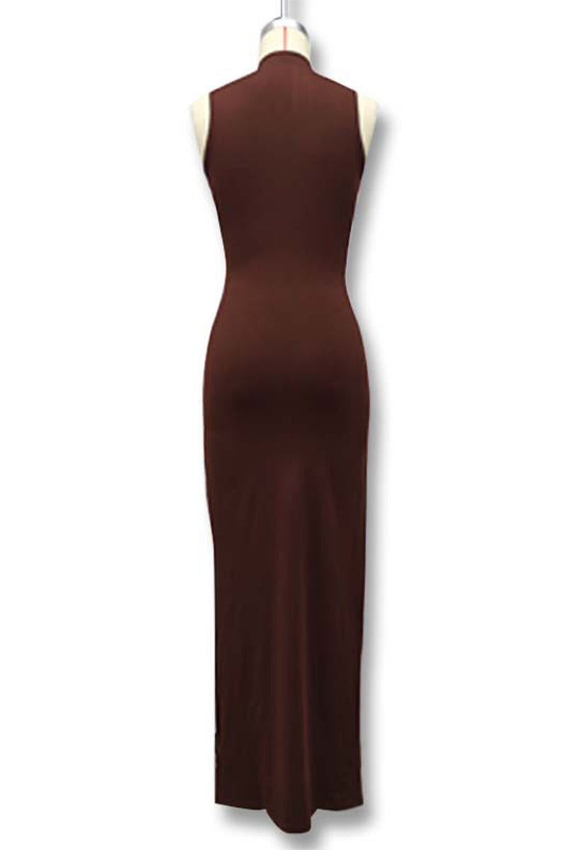Ruched O Neck Long Dresses(3 Colors)