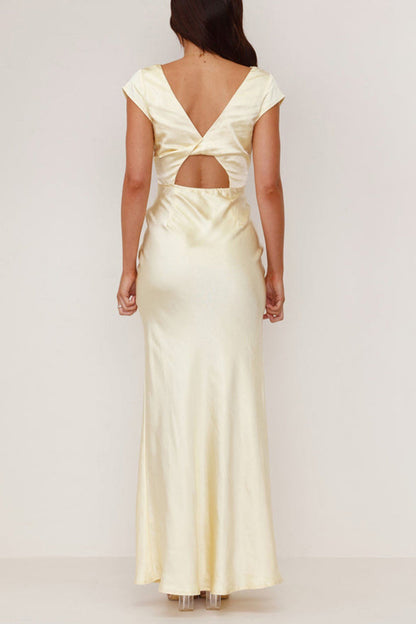 Backless V Neck Long Dresses(3 Colors)