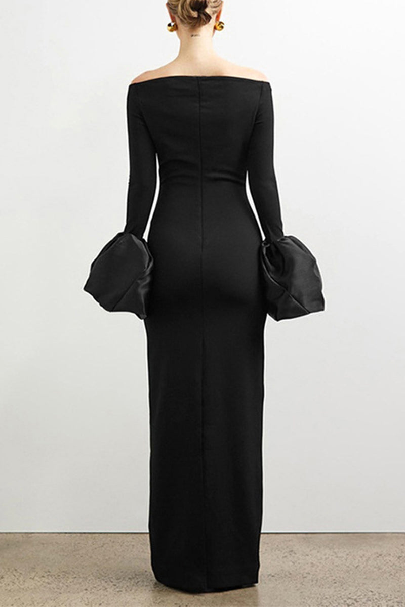 Color Backless Off Shoulder Long Dresses