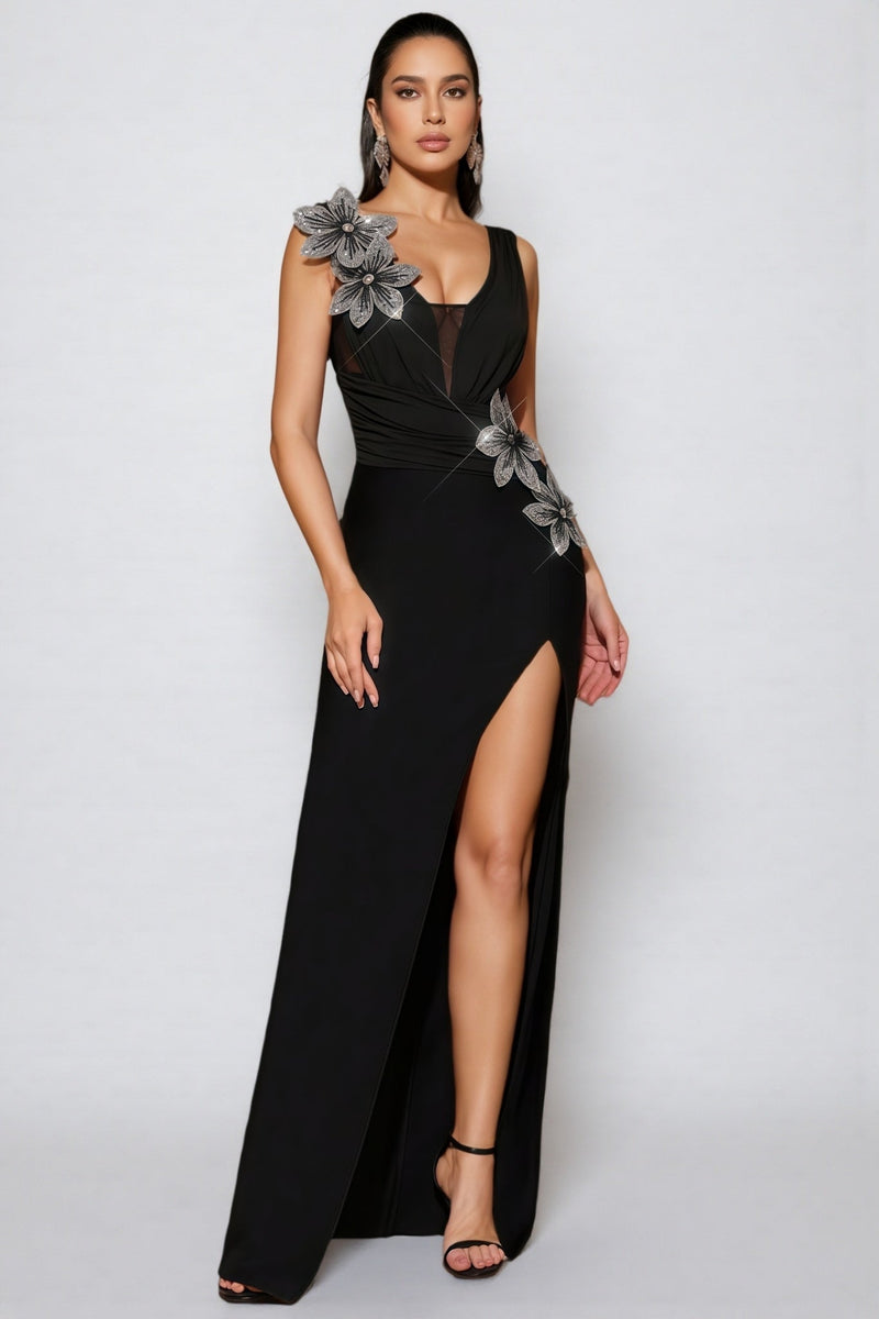 Ferean Diamond Studded Bandage Maxi Dress