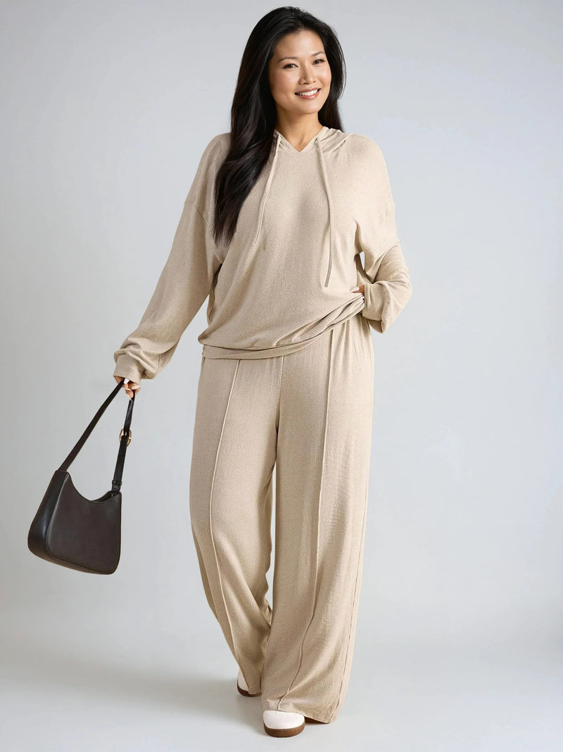 Hoodie Set Lined for Warmth With Cozy Gray Pants