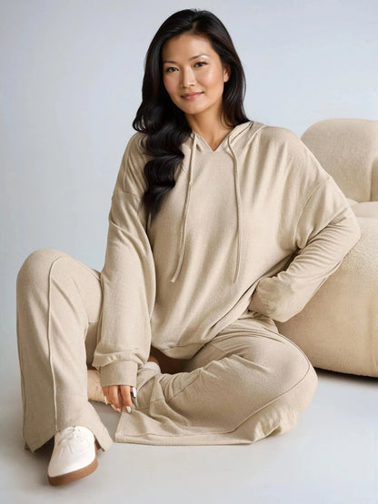 Hoodie Set Lined for Warmth With Cozy Gray Pants
