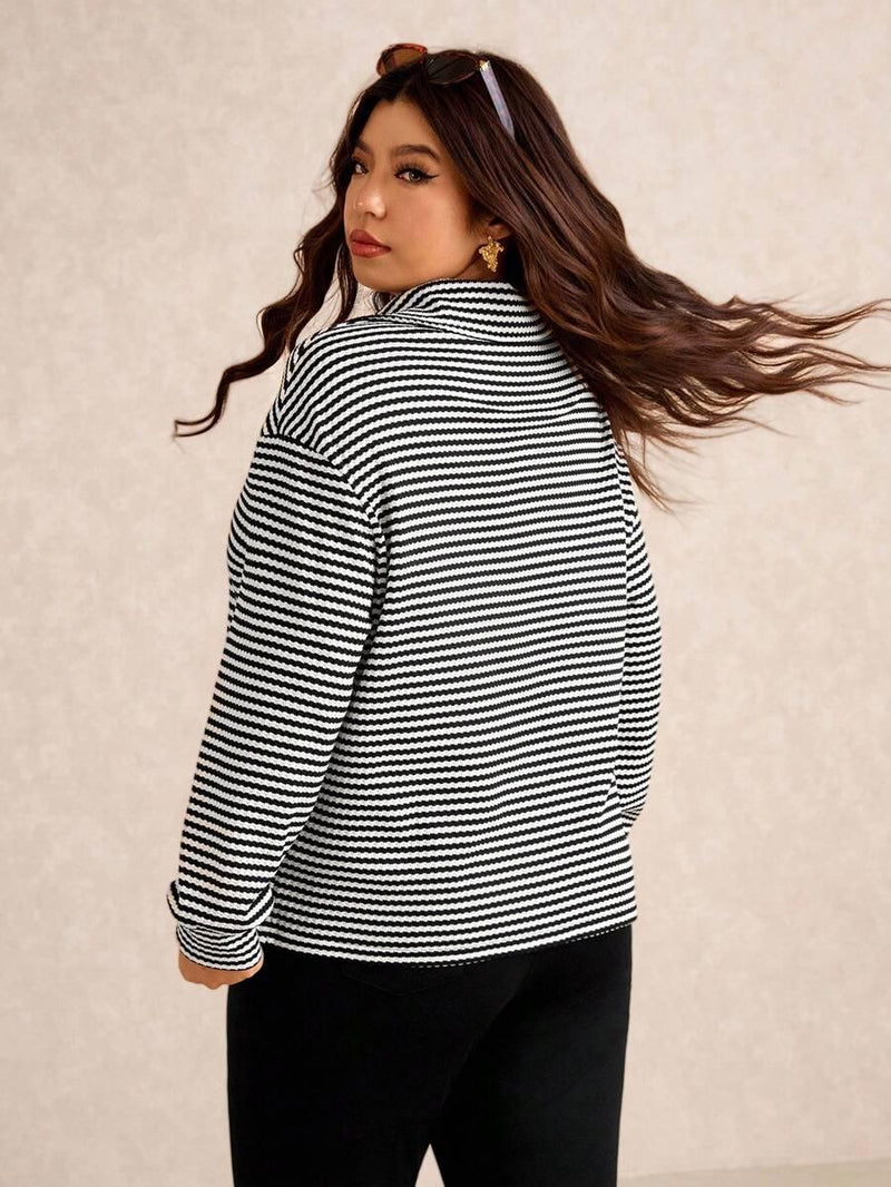 Fuzzy Collar Quarter Zip Cozy Sweater