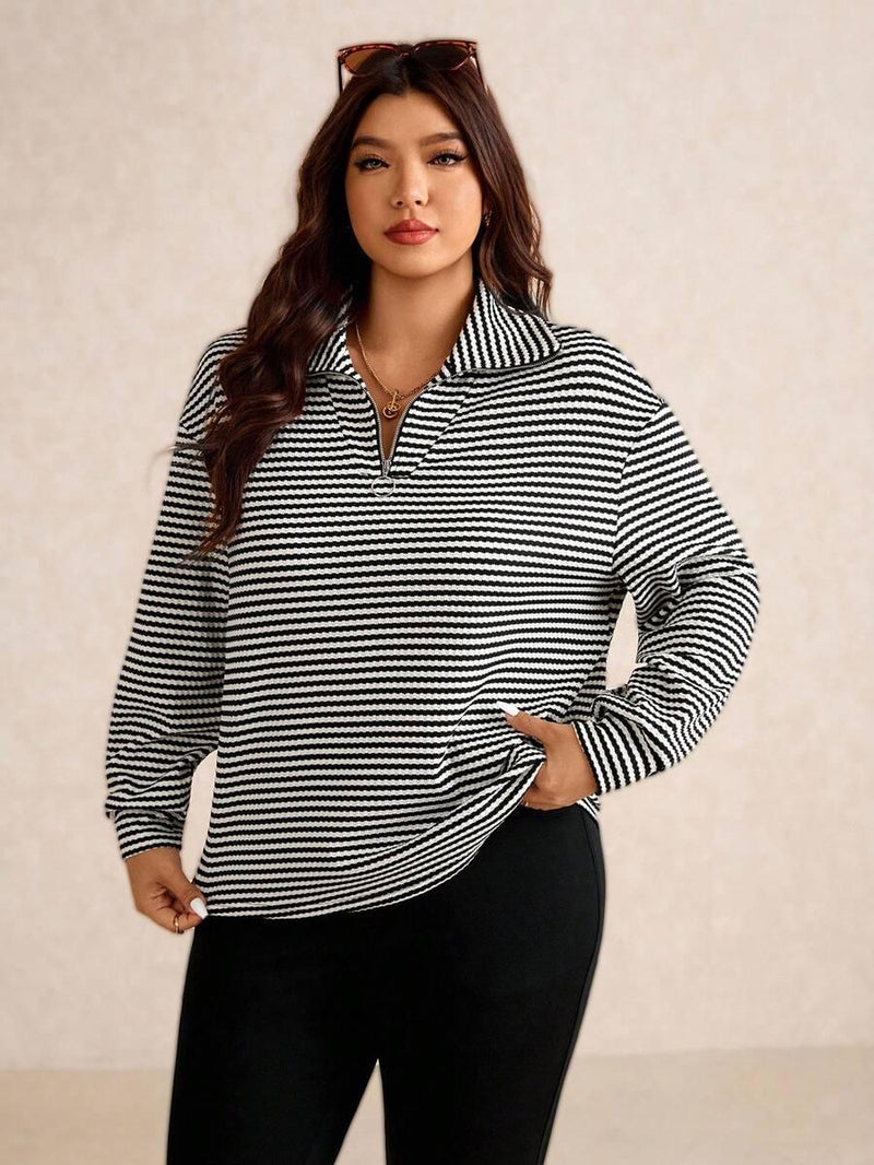 Fuzzy Collar Quarter Zip Cozy Sweater