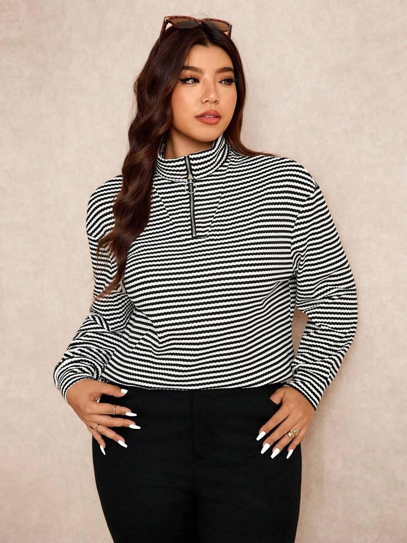 Fuzzy Collar Quarter Zip Cozy Sweater