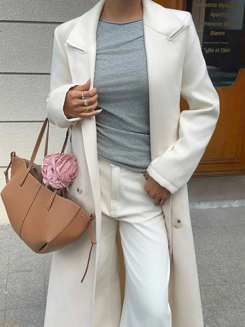 Wool Coat Double Breasted for Autumn Style