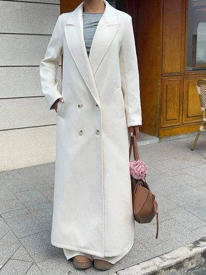 Wool Coat Double Breasted for Autumn Style