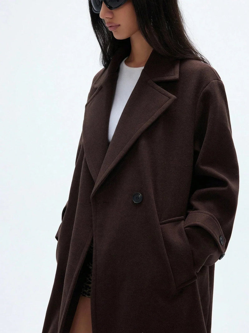 Oversize Wool Coat Cozy Warmth Lapel Style