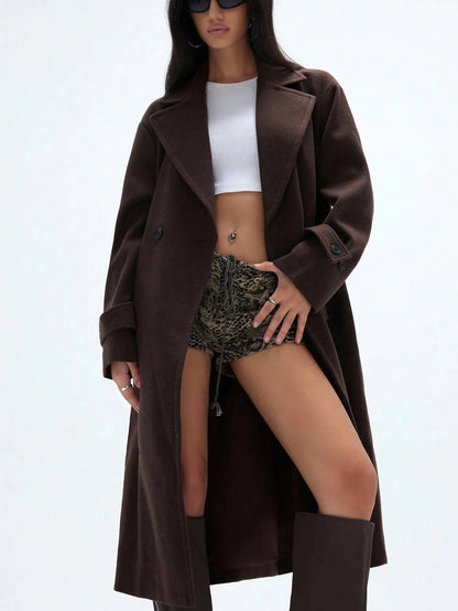 Oversize Wool Coat Cozy Warmth Lapel Style