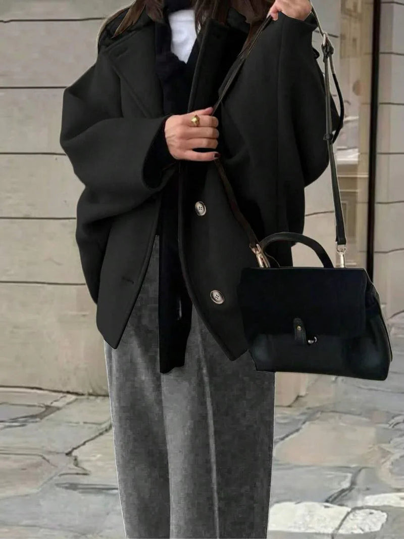 Wool Coat With Pocket Front Button Timeless Style