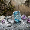 Vintage Blue Cubic Zirconia Silver Ring