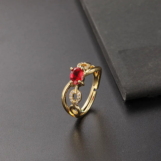 Elegant Ruby Gold Ring