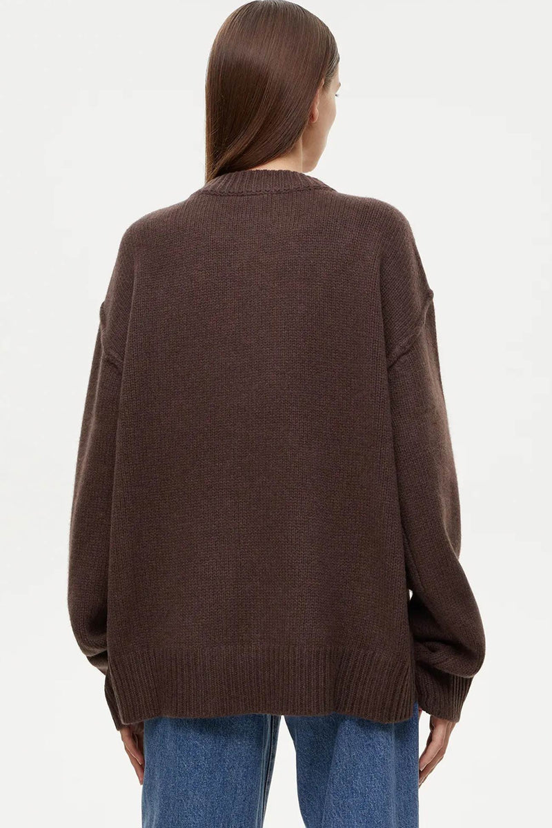 Round Neck Color Pullover Sweater