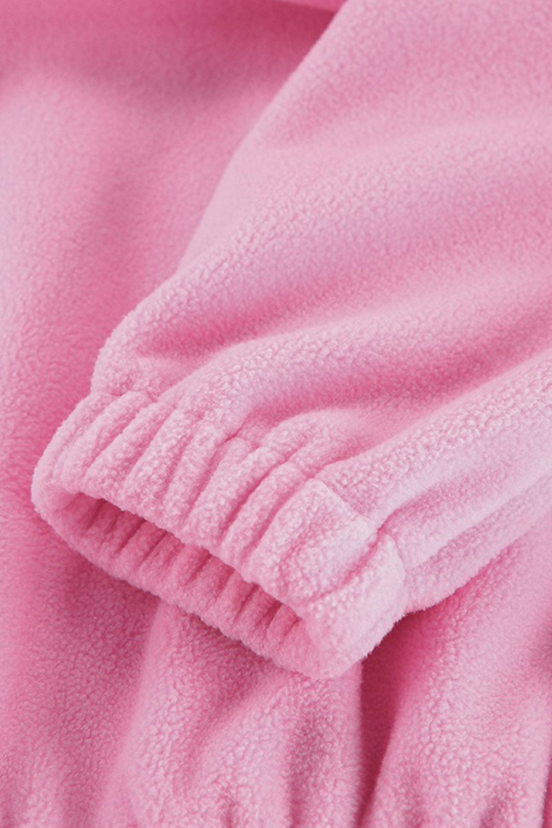 Polar Fleece Lapel Zip-up Sweatshirt