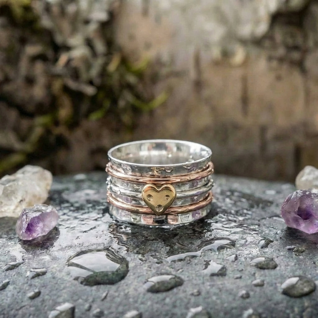Elegant Spinner Heart Ring