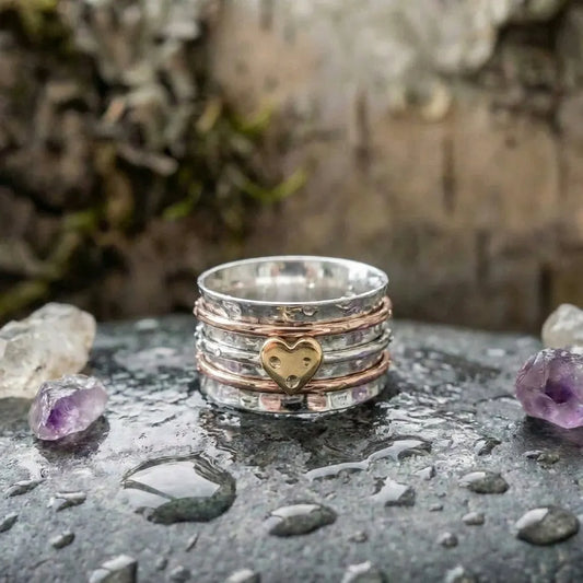 Elegant Spinner Heart Ring
