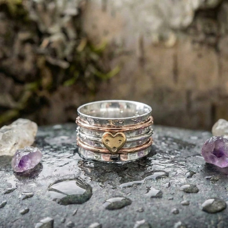 Elegant Spinner Heart Ring