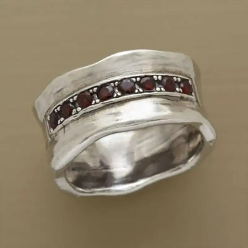 Garnet Silver Ring