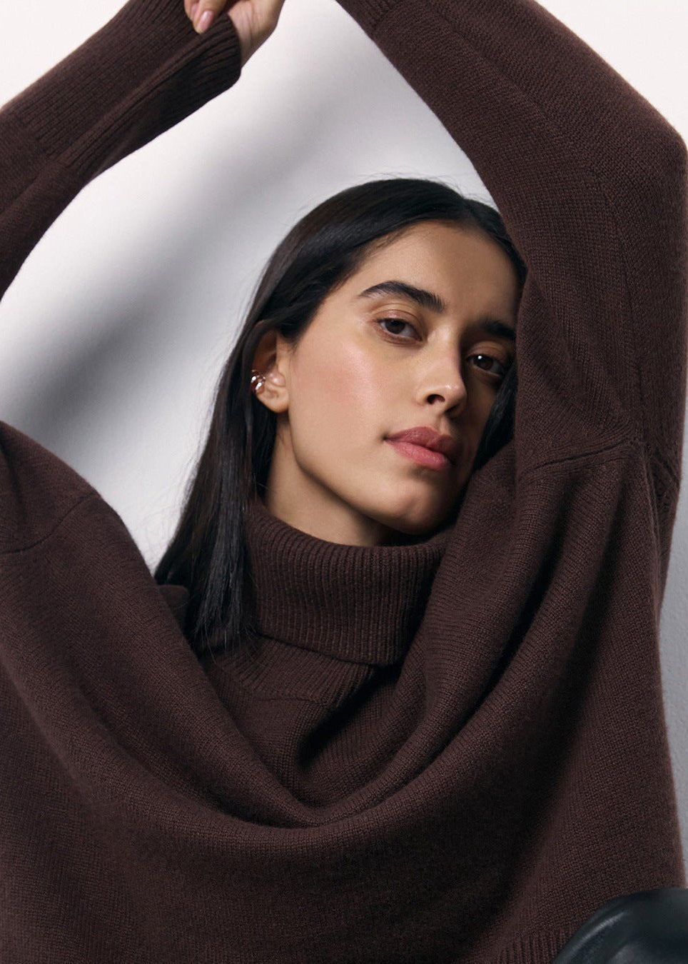 Red Turtleneck Knit Sweater