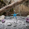 Blue Opal And Silver Starfish Necklace
