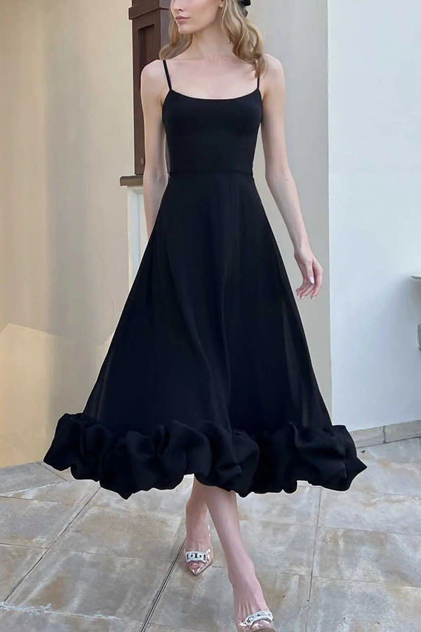 ' Camisole Waist Cinching Charm Multi-color Banquet Party Midi Skirt