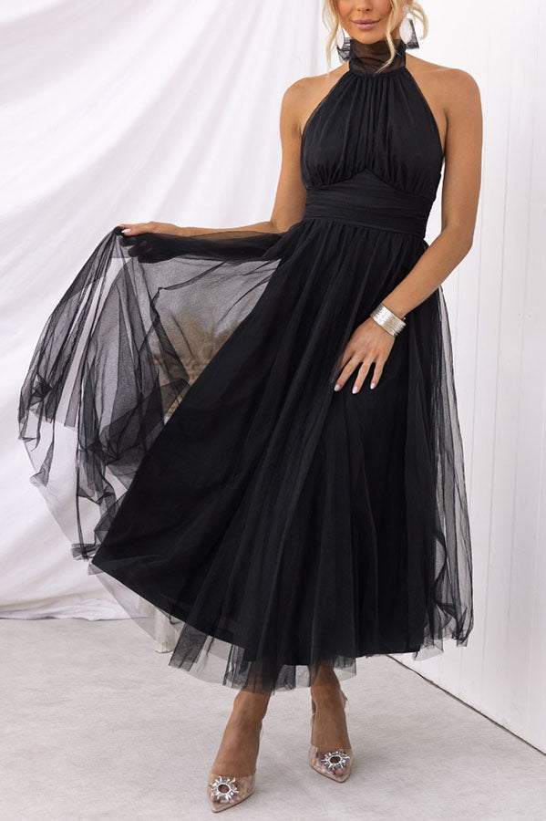 French Fairy, Ethereal Chiffon Patchwork Detail Suspender Long Dress