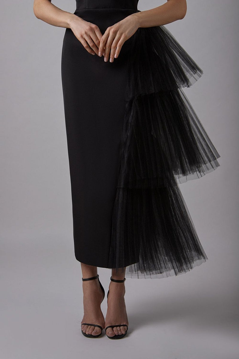 Niche French Bodycon Strapless Evening Maxi Dress