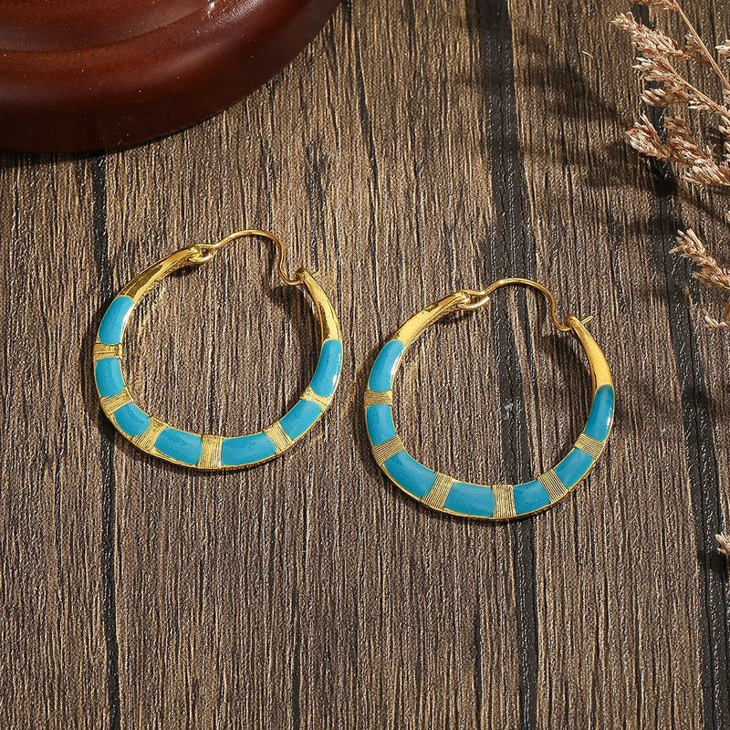 Vintage Turquoise Hoop Earrings