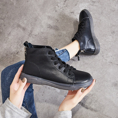 Genuine High Top White Flat Back Boots