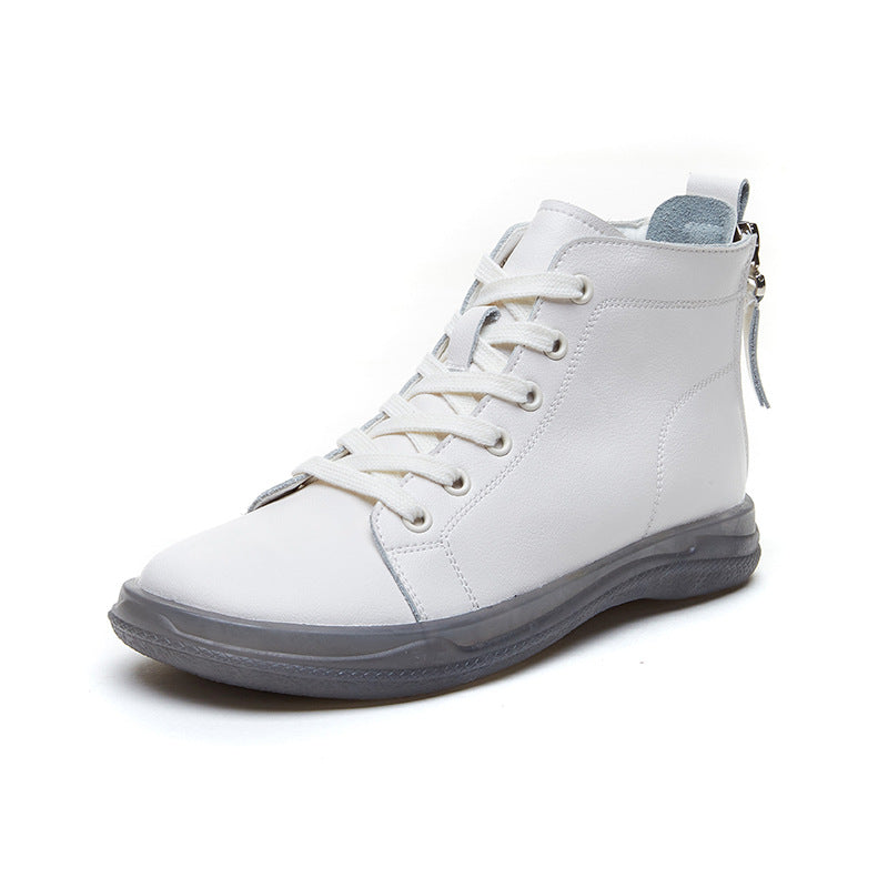 Genuine High Top White Flat Back Boots