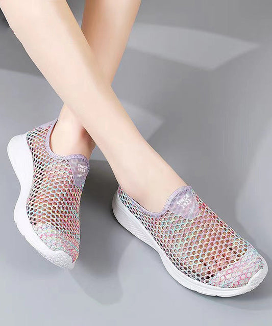 Seven Colors Soft Comfy Hollow Out Flats Shoes