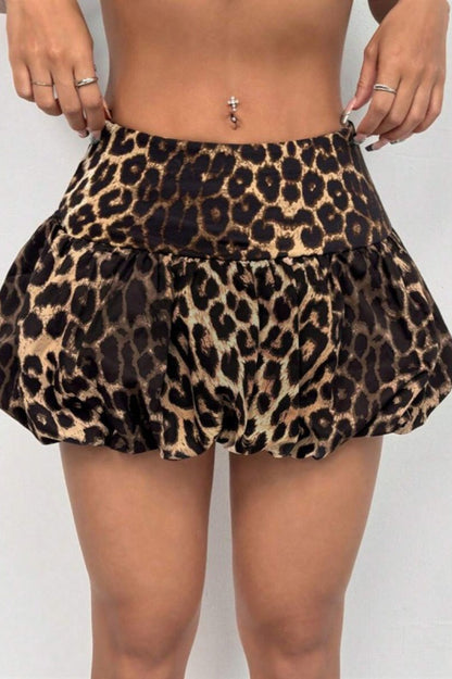 High Waist Lined Anti-exposure Bubble Mini Skirt