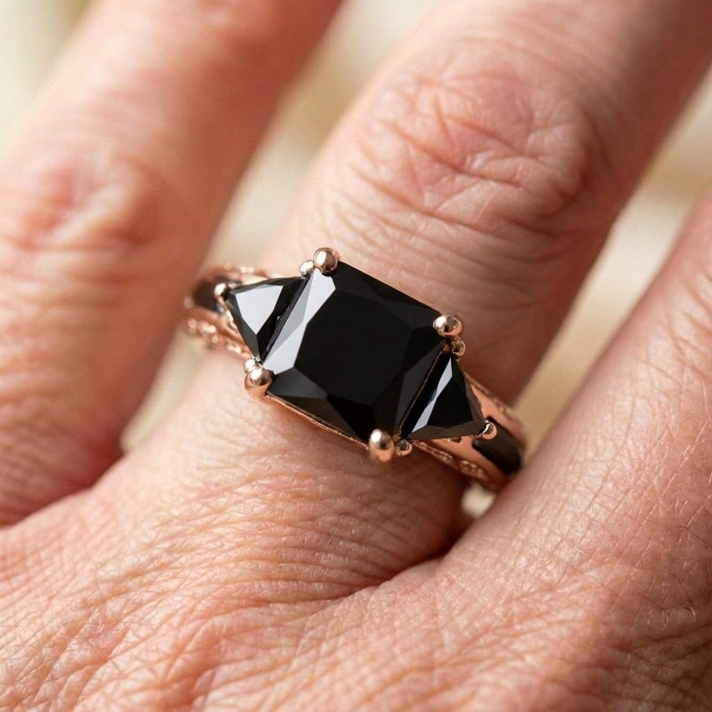 Elegant Silver Color Stone Ring