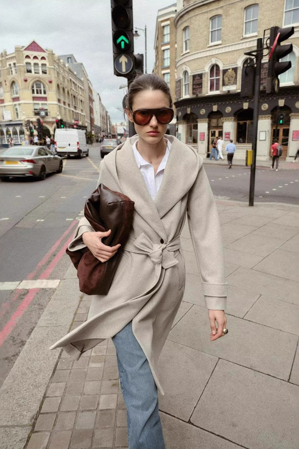 Soft Hooded Loose Fit Overcoat