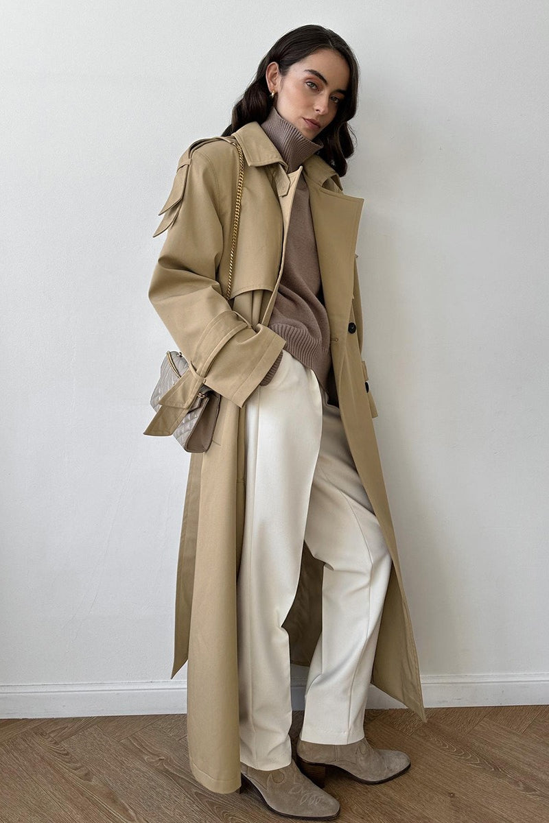 Long Cotton Tied Relaxed Overcoat