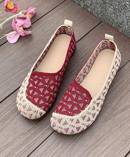 New Red Breathable Soft Soled Flats Shoes