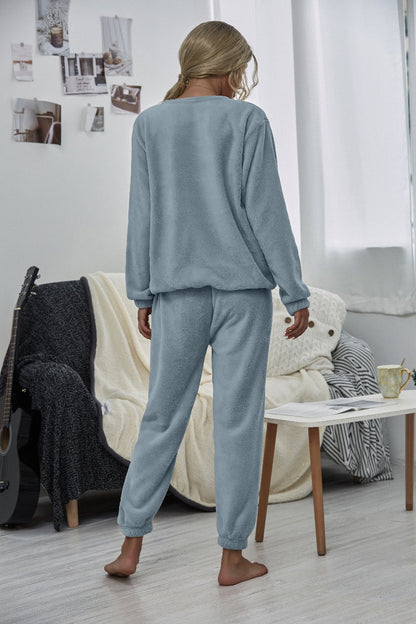| Dusty Blue Crewneck Sweatshirt & Joggers