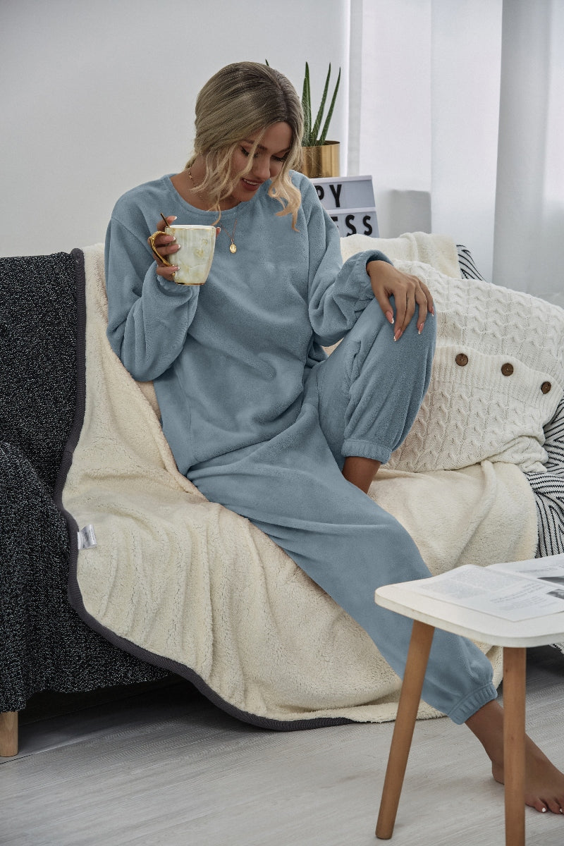 | Dusty Blue Crewneck Sweatshirt & Joggers