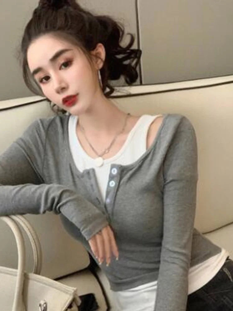 Woman Tshirts Autumn Winter Coat ’s Long-sleeved T-shirt Tops Mujer Camisetas