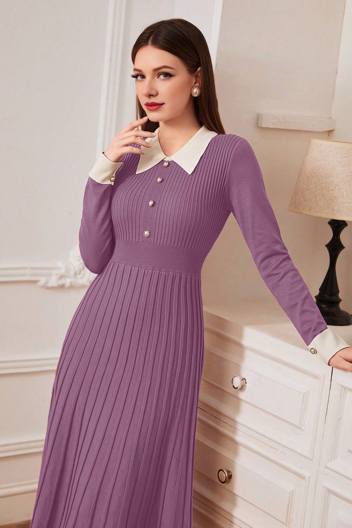 Knit A-line Sweater Dress