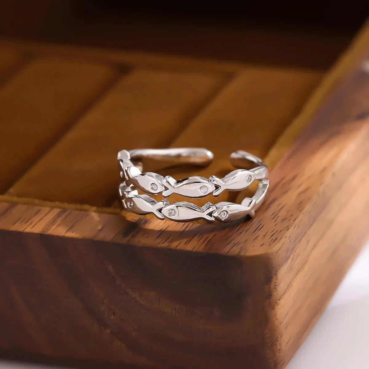 Elegant Silver Fish Ring