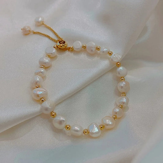Vintage White Pearl & Gold